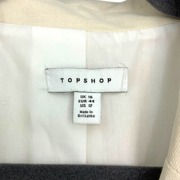 TopShop Linen Blend Single Breasted Blazer Oatmeal Size 12 NWOT $109 MSRP - Picture 4 of 7